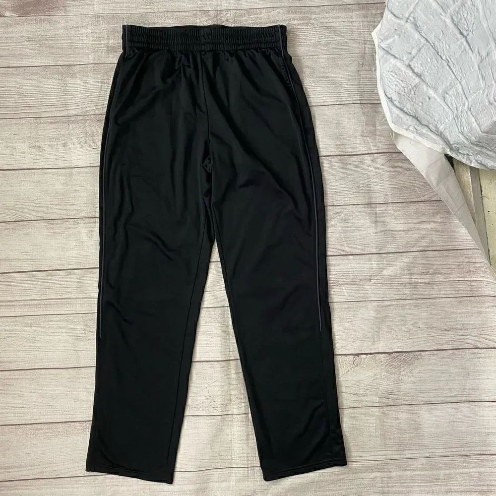 Tek gear mens M pull on elastic waist dri fit pants black